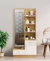 Hexa Red Wooden Dressing Table in Giant Wood and Frosty White Colour