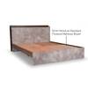 Claudia Engineered Wood Queen  Size Bed Without Storage (Dark Acacia Finish, Greige Grey Colour)