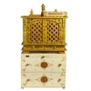 D'Dass Multi Color Mdf and Sheesham Wooden Temple With Cabinet For Pooja
