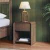 Hiro Solid Wood Bedside Table In Danish Walnut Finish