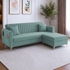 Daraco Velvet L shape 4 Seater Sofa in Touquise Color