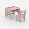 Topolino Toddler Activity Table & Chair in Oak and Pink