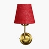 Devansh Metal Electric Wall Light in Gold Colour with Maroon Shade Count of 1 Light