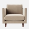 Tharoli Velvet 1 Seater Sofa in Cream Colour