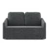 Kobi 2 Seater Fold Out Sofa Cum Bed in Charcoal Haze Colour with topper