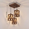 Symmetric Brown Solid Wood Cluster Hanging Light