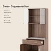 Hubert 4 Door Tall Display Cabinet in Classic Walnut Finish