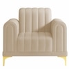 Josbert Velvet 1 Seater  Sofa In Cream Colour
