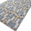 Jaipur Rugs Soft Geometric Wool 5x8 Feet Aegean Blue And Antique White Dhurrie Carpet