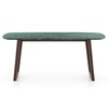 Adria Jade Green Marble 6 Seater Dining Table In New Walnut Finish