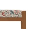 Ibha Solid Wood Single Seater Entryway Bench In Amber Walnut Finish with Calico Floral Beige Colour