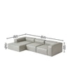 Elegantedge Wood Right Aligned 3-Seater With Upholstery Non Storage Sofa In Grey Colour