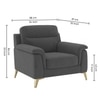 Niwara Velvet 1 Seater sofa in Dark Grey Color