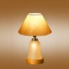 Devansh Conical Off White Cotton Shade Lamp With Wood & Mosaic Glass Base For Decoration/Office/Home/Gifting/Study For Decoration/Office/Home/Gifting/Study -(10X10X14.5) Inches -A