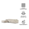 Sophisticated Wood Right Aligned 3-Seater With Upholstery Non Storage Sofa In White Colour