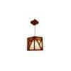 Symmetric Brown Solid Wood Single Hanging Light