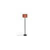Yosef Maroon Fabric Shade Floor Lamp with Black Iron Base
