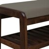 Seljord Solid Wood Shoe Rack with Seating in Walnut Brown finish