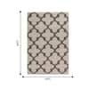 Jaipur Rugs Quatrefoil Trellis Wool 5x8 Feet Antique White And Liquorice Dhurrie Carpet