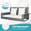 Carry Bird Wicker Patio Furniture Outdoor Balcony Swings In Grey And Beige Colour
