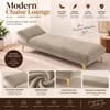 Nicco Velvet Chaise Lounger in Cream Color