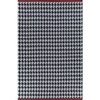 Jaipur Rugs Soft Houndstooth Wool Polyester Dhurrie Rug White 6x9 ft in Ebony and Undyed White
