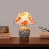 Devansh Conical Multi Cotton Shade Lamp With Wood & Mosaic Glass Base For Decoration/Office/Home/Gifting/Study For Decoration/Office/Home/Gifting/Study -(10X10X14.5) Inches -A