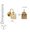 Hendrik Single Light Wall Fitting In Brass  Finish Metal With Amber Glass