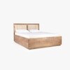 Kyoto Solid Wood Queen Hydraulic Bed in Brown Colour