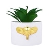 White Elephant Ceramic Planter With Artificial Plant