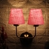 Devansh Metal Electric Wall Light in Gold Colour with Pink Shade Count of 2 Lights
