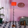 Ewan Orange Cotton Shade Floor Lamp