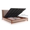 Kingsley Fabric Queen  Size Bed With Hydraulic Storage (Textured Beige Colour)