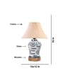 Devansh Off-White Cotton Shade Cross Pleated Lamp With Wood & Mosaic Glass Base For Decoration/Office/Home/Gifting/Study For Decoration/Office/Home/Gifting/Study