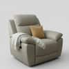 Quantum Half Leather 1 Seater Manual Recliner Sofa in Beige