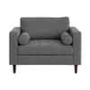 Bruch Boucle Fabric Arm Chair in Grey Colour