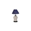 Selah Blue Jute Glass Table lamp with Iron Base