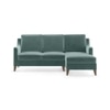 Abbey Sectional Sofa (Colour : Dusty Turquoise Velvet, Cushion : Soft, Seater : Right Aligned 2 Seater + Right Aligned Chaise)
