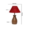 Devansh Maroon Jute Table Lamp With G Wood Natural Base (10X12.5 Inches)-34