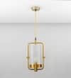 JUNIT Clear Glass and Brass Finish Metal Hanging Pendant Light