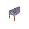 Cairo Solid Wood 2 Seater Bench In Bird Print Grey Kantha Fabric