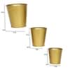 Glass Shape Planter Set Of 3 In Gold Colour
