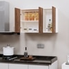 3 Doors Modular Wall Mounted Kitchen Cabinet With Adjustable Shelf In Highland Pine Finish