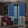 Stoa Paris Satin Long Door Curtain, 70% Blackout Curtains, Sun Protection, Set of 2, Versailles - Blue Monarch