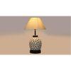 Jordan off-white cotton Glass Table lamp with Iron Base
