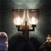Eliante Tau Iron Wall Light With Glass In Antique Gold Colour