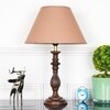 Lorette hand crafted Solid wood walnut finish table lamp With Beige Cotton Shade