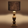 Devansh Black  Jute   Table Lamp With  Wood Natural Base (7X17.5 Inches)-17