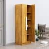 Hexa Red Wooden 2 Door Wardrobe with 4 Shelves in Giant Wood Colour