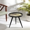 Oalveil Solid Wood Side Table in Black Finish